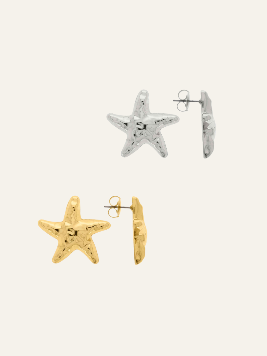 brinco estrela martelada